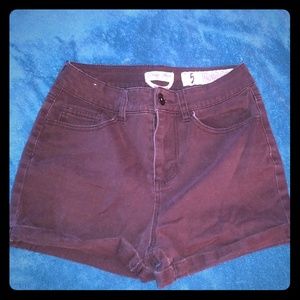 High waisted black shorts